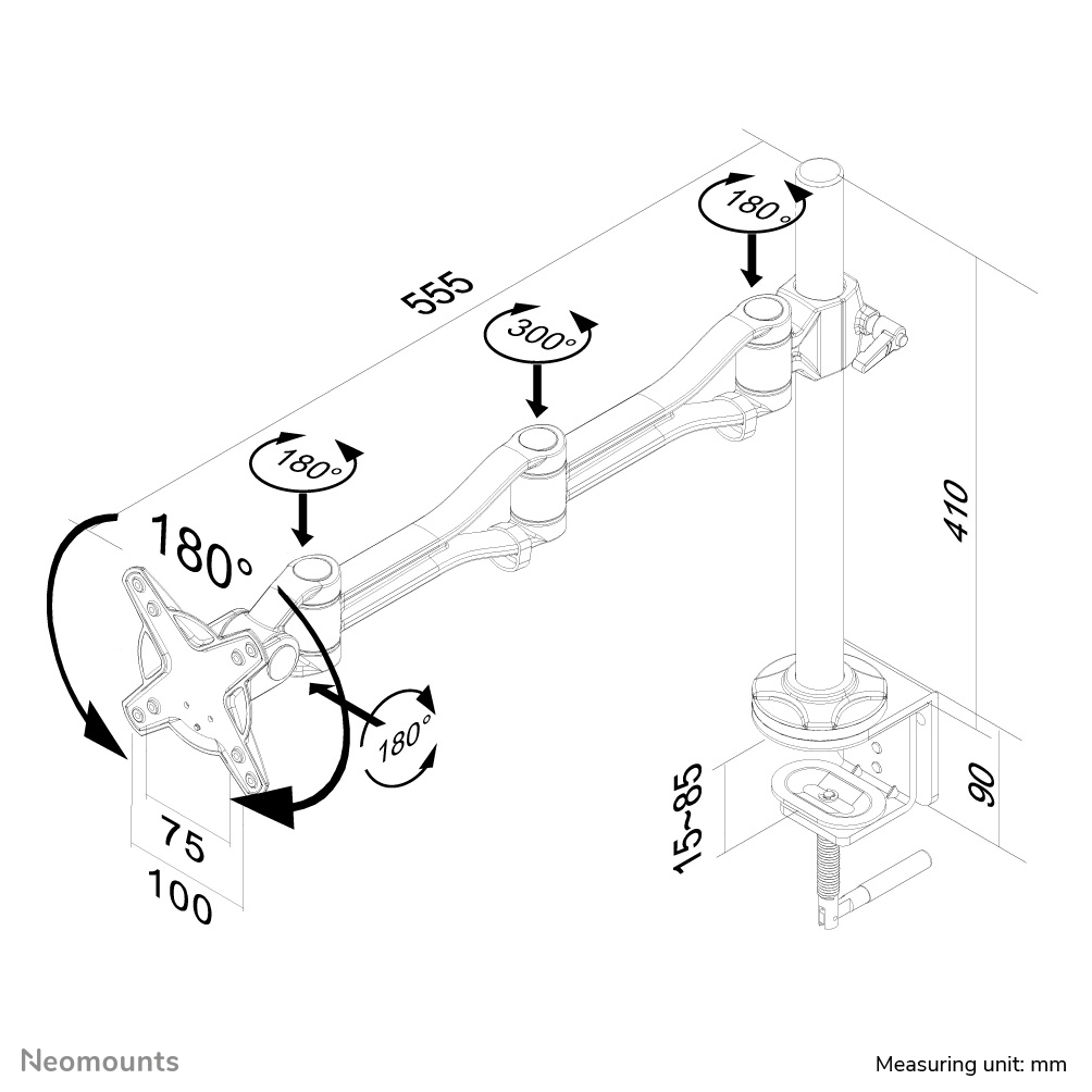 FPMA D1030 Neomounts Desk Monitor Arm Neomounts